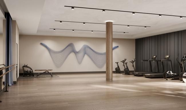 a gym with exercise equipment